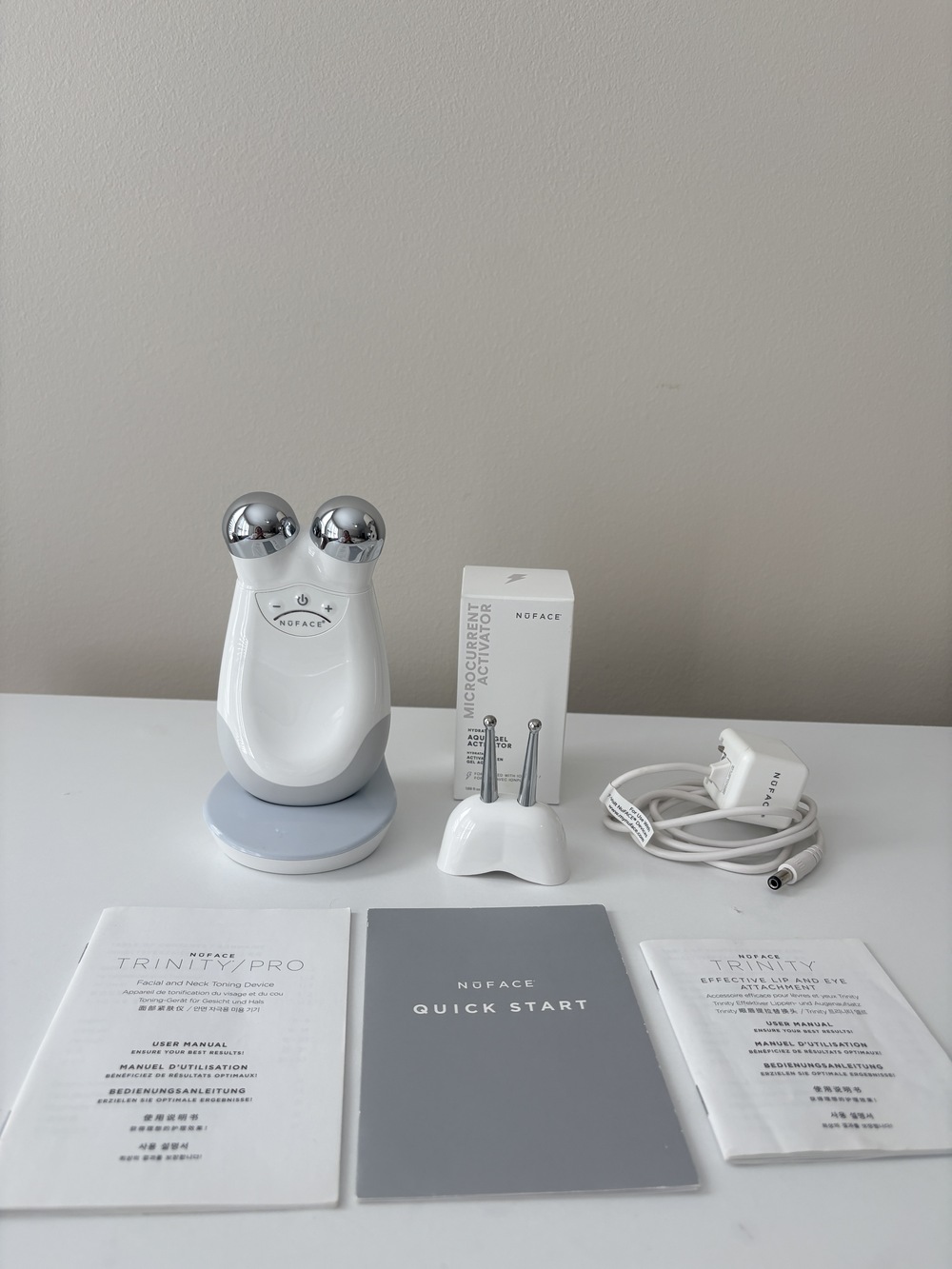 NuFACE Trinity Facial Toning Device + ELE Lip & Eye Attachment + NEW Gel Set